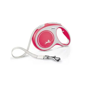 FLEXI Comfort Tape baltas/rožinis pavadėlis L-5m iki 60kg