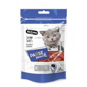 Hau&Miau skanėstai katėms lašišos gabalėliai 60g