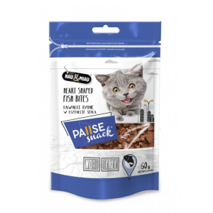 Hau&Miau skanėstai katėms žuvies kąsneliai širdelės formos 60g