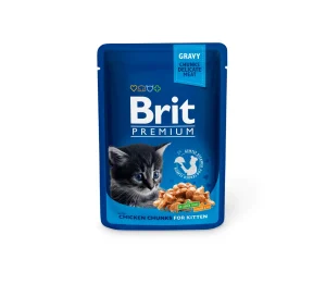 Brit Premium konservai katėms maiš. Chicken Chunks Kitten 100 g