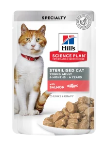 Hill's Science Plan Sterilised Cat Adult ėdalas katėms su lašiša 12x85g pouch