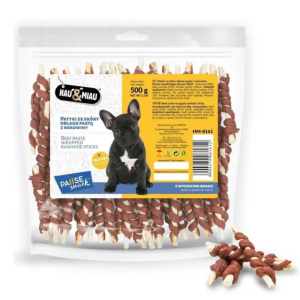 Hau&Miau balti pagaliukai, padengti jautienos pasta 500g