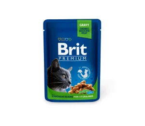 Brit Premium konservai katėms maiš. Chicken Slices Sterilised 100 g x 24