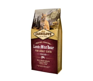 Carnilove Lamb&Wild Boar Adult Cat Sterilised sausas maistas katėms 0,4 kg