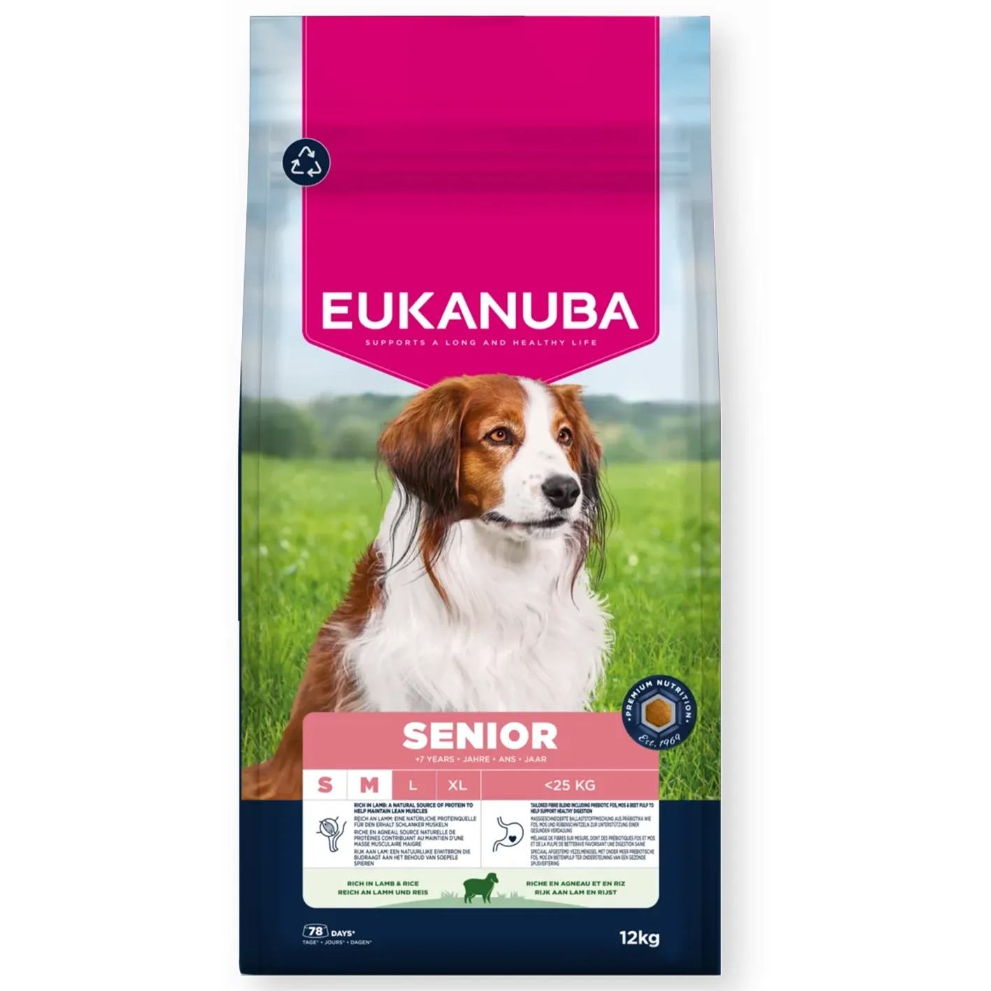 EUK Dog Senior Small Medium Breed Lamb Rice 12 kg